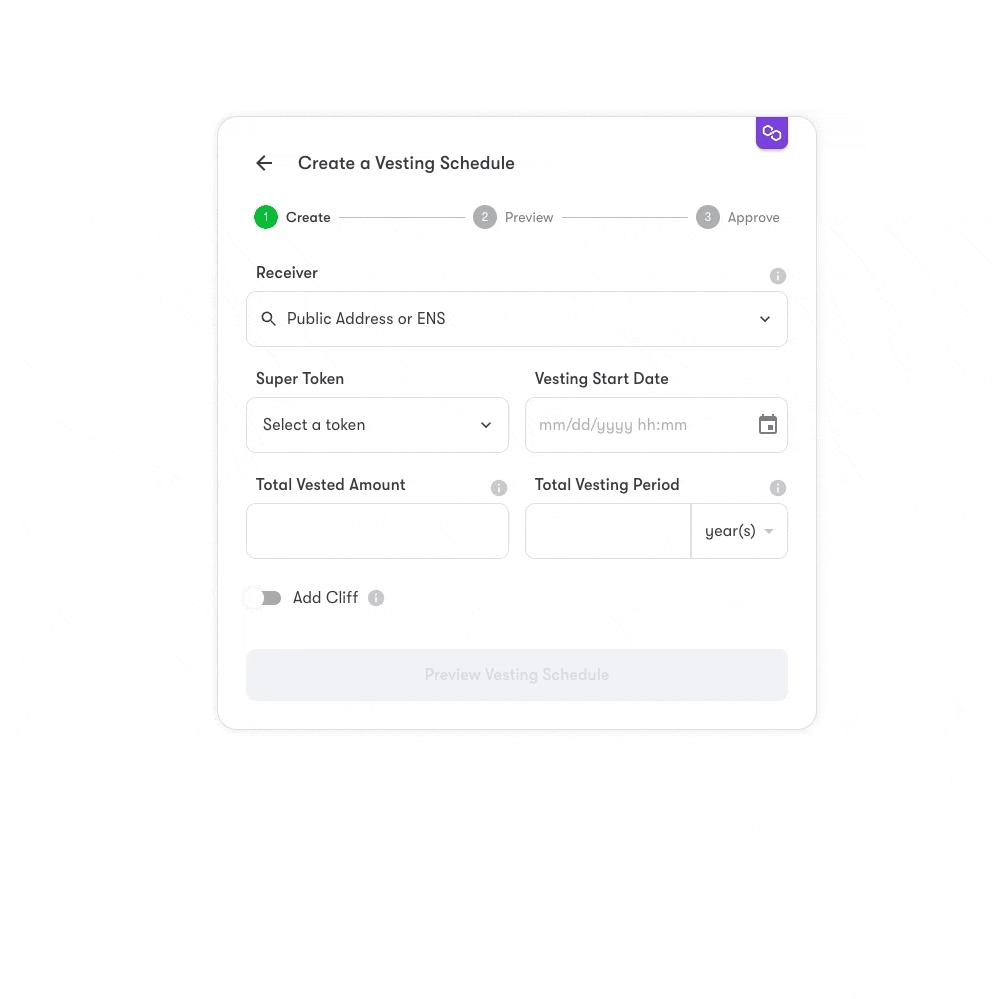 Create Vesting Schedule